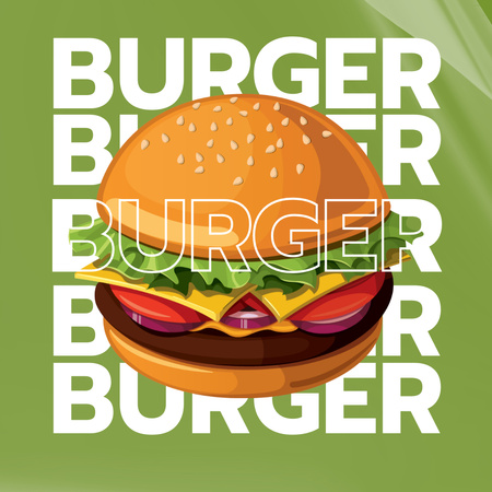 Street Food Ad with Delicious Burger Instagram Design Template