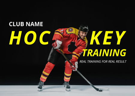 Hockey Classes for Adults Postcard Design Template