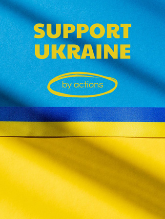 Designvorlage Ukrainische Flagge und Appell, die Ukraine jetzt zu unterstützen für Poster US