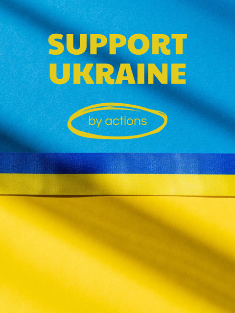 Ukrainian Flag And Appeal To Support Ukraine Now Poster US Šablona návrhu