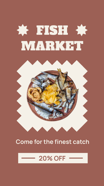 Finest Discount at Fish Market Instagram Video Story Tasarım Şablonu