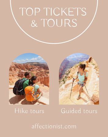 Young Hikers Viewing Canyon Poster 22x28in Design Template