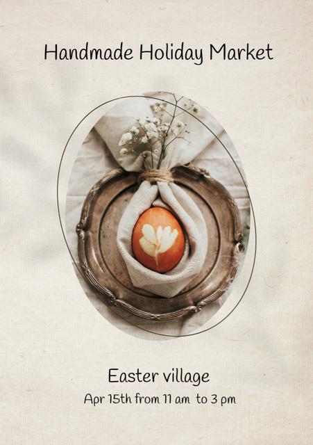 Ontwerpsjabloon van Flyer A5 van Handmade Easter Market Announcement In Village