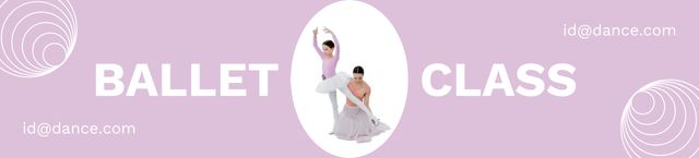 Ballet Class Ad with Teacher and Little Girl Ebay Store Billboardデザインテンプレート