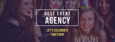 Template di design Event Agency Offer with Girls celebrating Birthday Facebook cover