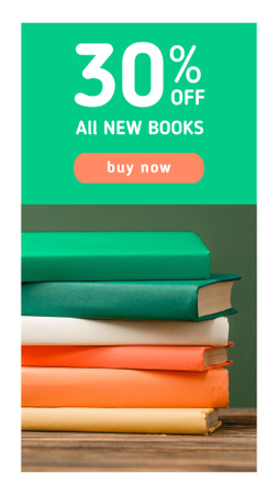 Ontwerpsjabloon van Instagram Story van Wondrous Book Sale Newsflash Offer