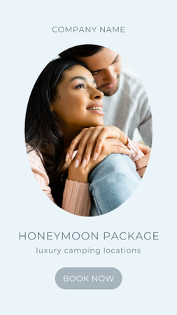 Luxury Camping Location Ad for Honeymoon Instagram Video Story tervezősablon