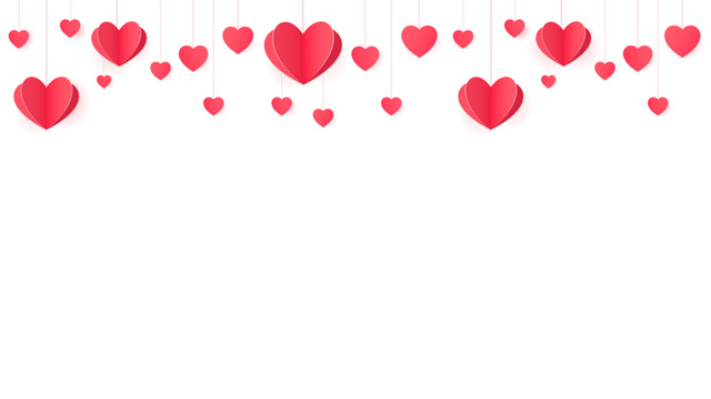 Valentine's Day Celebration with Hearts in White Zoom Background Design Template