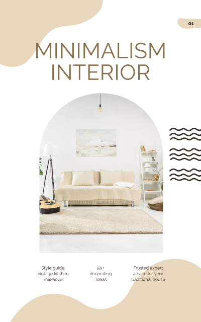 Minimalism Style Interior Guide With Ideas Book Cover Modelo de Design