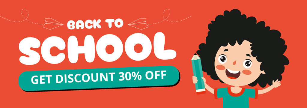 Plantilla de diseño de Get Discount on School Supplies for Kids Tumblr 