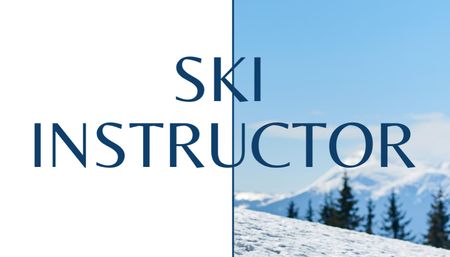 Ski Instructor Offer Business Card US Design Template
