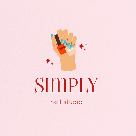 Glamorous Nail Salon Services Offer With Polish Logo Design Template