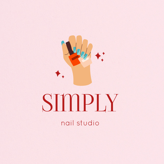 Glamorous Nail Salon Services Offer With Polish Logoデザインテンプレート