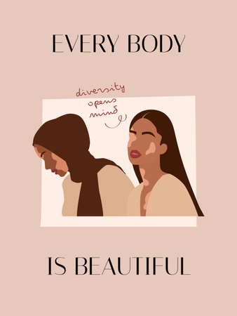 Modèle de visuel Phrase about Beauty of Diversity - Poster US