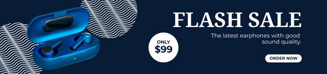Plantilla de diseño de Flash Sale of Earphones Ebay Store Billboard 