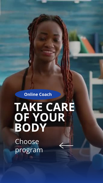 Plantilla de diseño de Professional Online Coach Service Offer With Dumbbells TikTok Video 