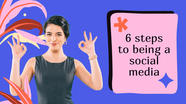 Steps To Being To Social Media Youtube Thumbnail Šablona návrhu