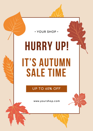 Charming Autumn Special Offer and Discount Poster A3 Design Template