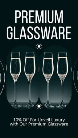 Enchanting Glassware Set For Champagne With Discount Instagram Story Design Template