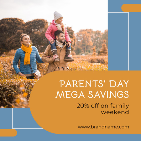 Ontwerpsjabloon van Instagram van Parents' Day Mega Savings