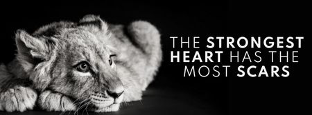 Wise Life Quote with Lion Cub Facebook cover Modelo de Design
