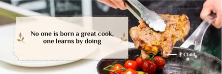 Template di design Motivational Inscription with Hands holding Fried Meat Email header
