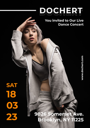Dance Concert Invitation Poster Design Template
