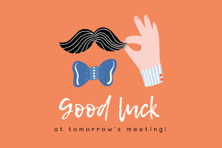 Good Luck at Tomorrow's Meeting Wishes Postcard 4x6in Design Template