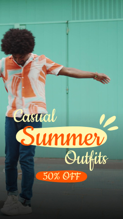 Modèle de visuel Vêtements d'été décontractés avec offre de réduction - TikTok Video