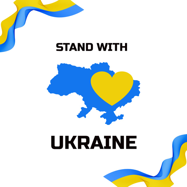 Please Stand With Ukraine Against War Instagramデザインテンプレート