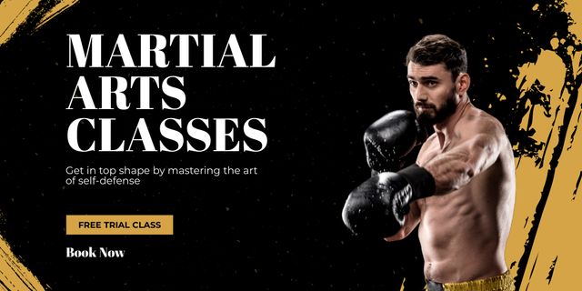 Martial Arts Classes Free Trial Offer Twitter Modelo de Design