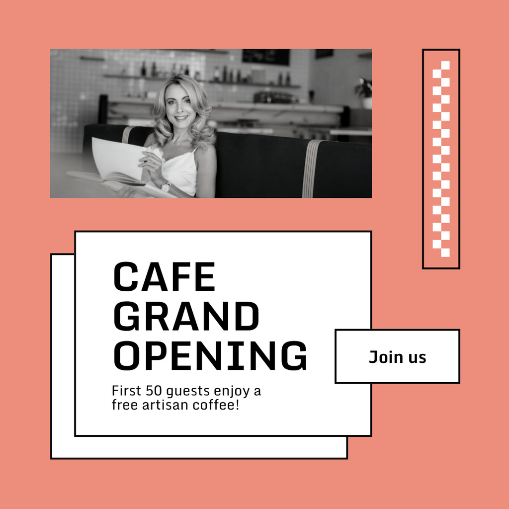 Modèle de visuel Extraordinary Cafe Opening Announcement With Gift For Guests - Instagram
