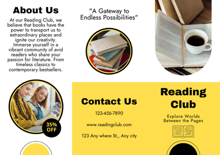 Info about Reading Club Brochure Design Template