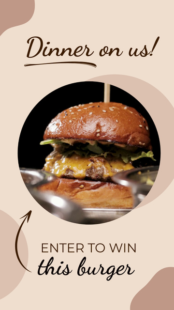 Offer of Delicious Burger for Dinner Instagram Video Story Modelo de Design