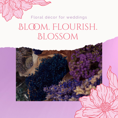 Floral Decor For Weddings With Bouquets Animated Post Šablona návrhu