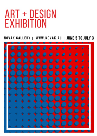 Art Exhibition announcement Contrast Dots Pattern Flayer Tasarım Şablonu