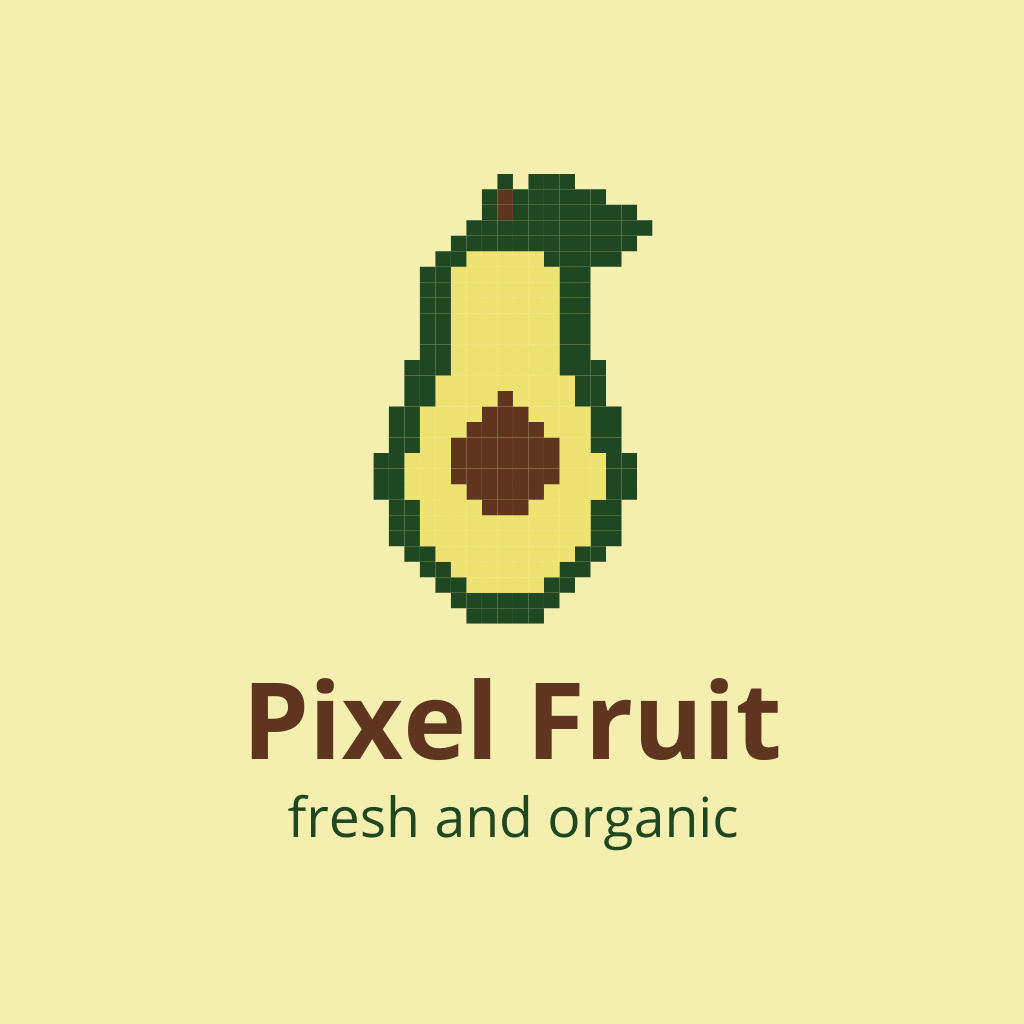 Platilla de diseño Pixel fruit,organic food store logo Logo