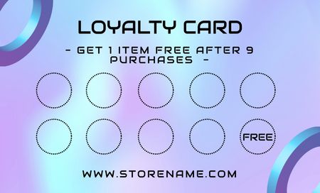 Futuristic Loyalty Program Layout Business Card 91x55mm Tasarım Şablonu