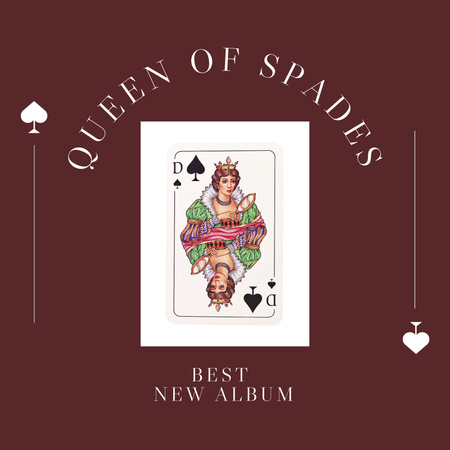 Ontwerpsjabloon van Album Cover van Album Cover,queen of spades card
