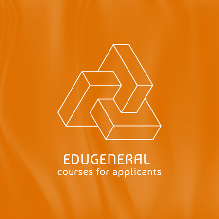 Designvorlage Bildungskursangebot auf Orange für Logo