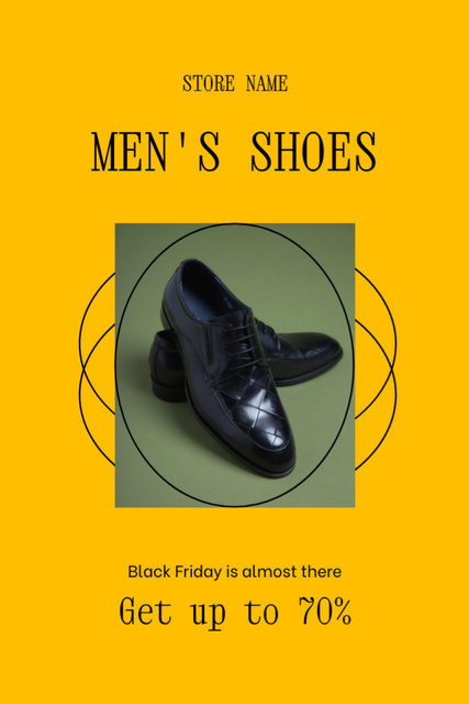 Men's Shoes Sale on Black Friday Flyer 4x6in Design Template