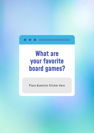 Favorite Board Games question on blue Poster Design Template