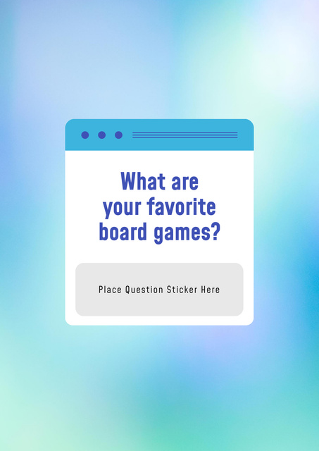Favorite Board Games question on blue Poster tervezősablon