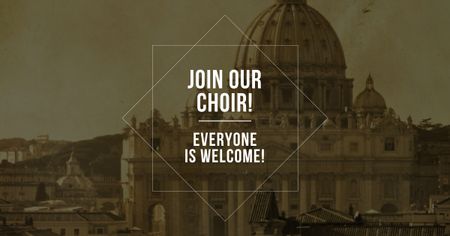 Modèle de visuel invitation à la chorale religieuse - Facebook AD