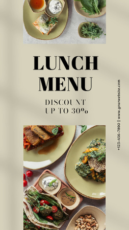 Lunch Menu Discount  Instagram Story Πρότυπο σχεδίασης