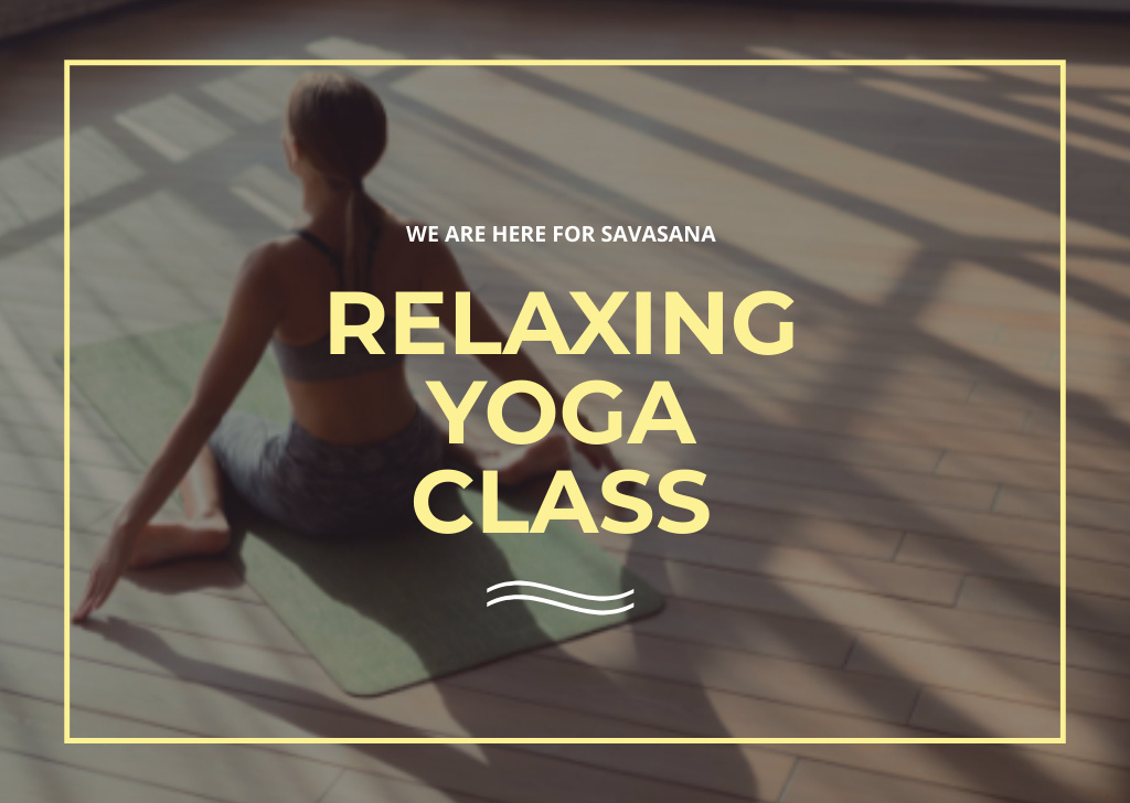 Relaxing yoga class Announcement Card Design Template