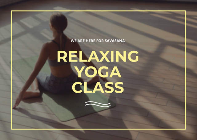 Relaxing yoga class Announcement Card Design Template