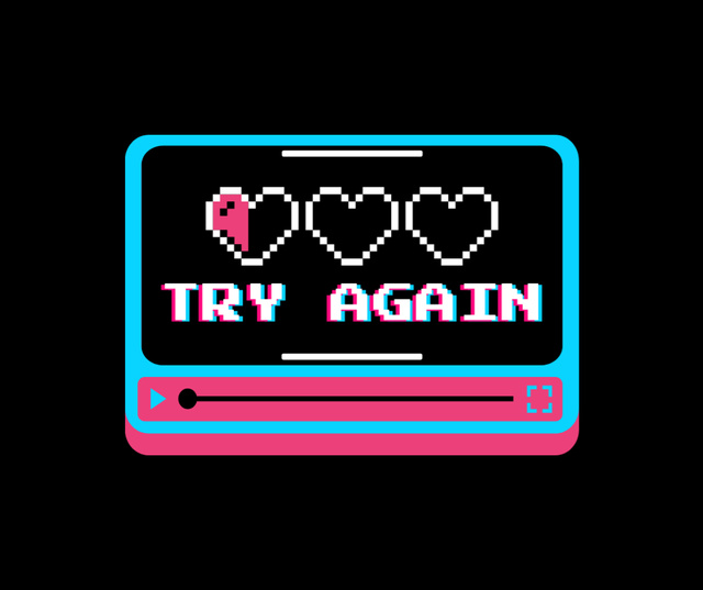Ontwerpsjabloon van Facebook van Inspiration for Trying Again with Pixel Hearts