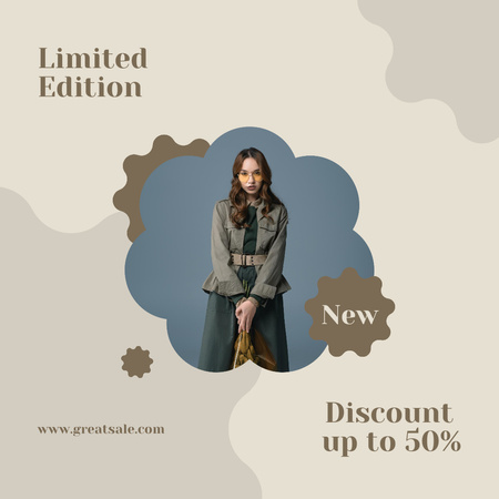New Female Clothing of Limited Edition Instagram Design Template