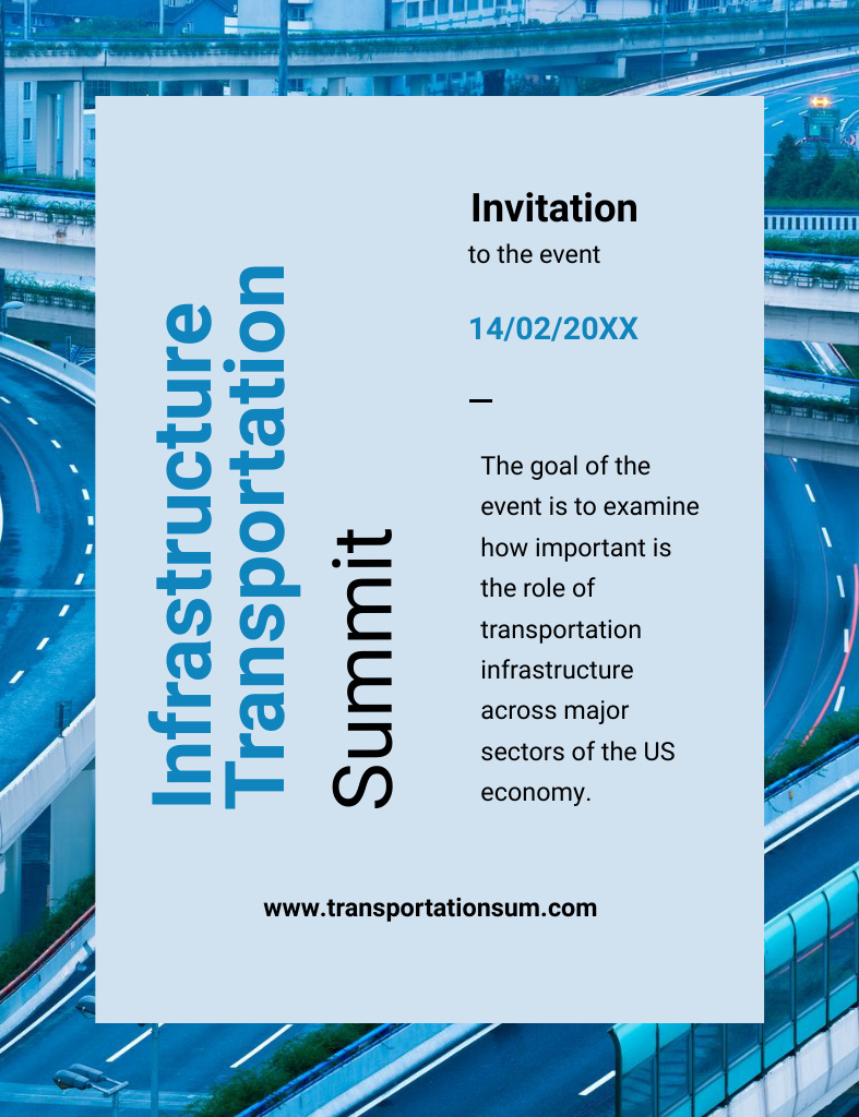 Plantilla de diseño de Infrastructure and Transportation Convention Invitation 13.9x10.7cm 